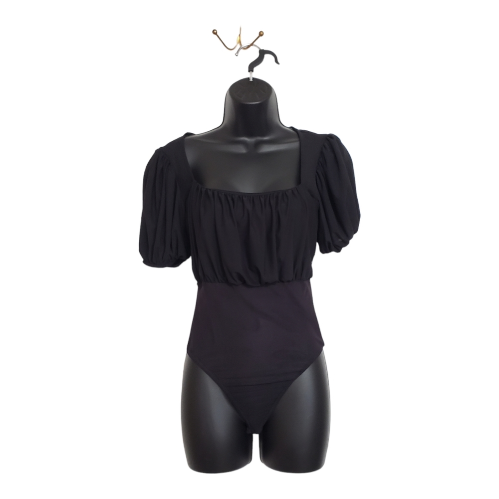 Missguided Puff Sleeve Sheer Bodysuit